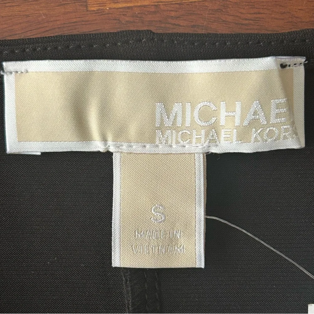 Michael Kors NEW Black short sleeve cowl neck knot tie waist cocktail dress‎ NWT